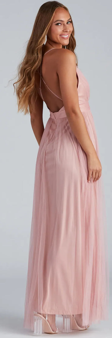 Elisabeth Pleated Tulle Formal Dress