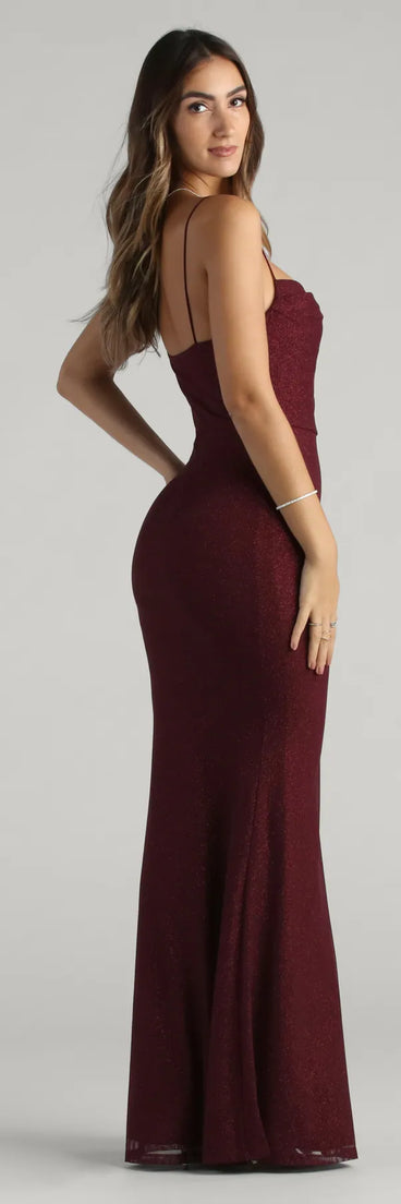 Own your moment in the Addison Glitter Mesh Formal Dressin wine, a standout quinceanera guest or Homecoming Dress that captures all the glam and energy of the night.