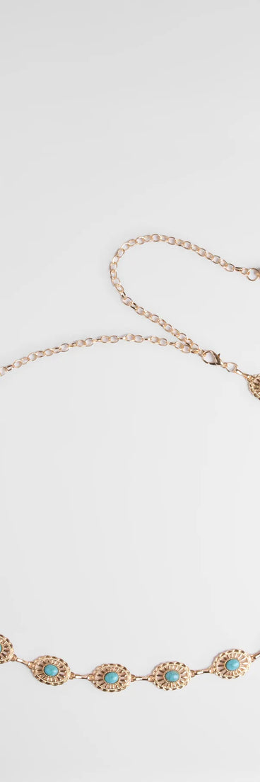 Free Riders Colored Stone Chain Belt