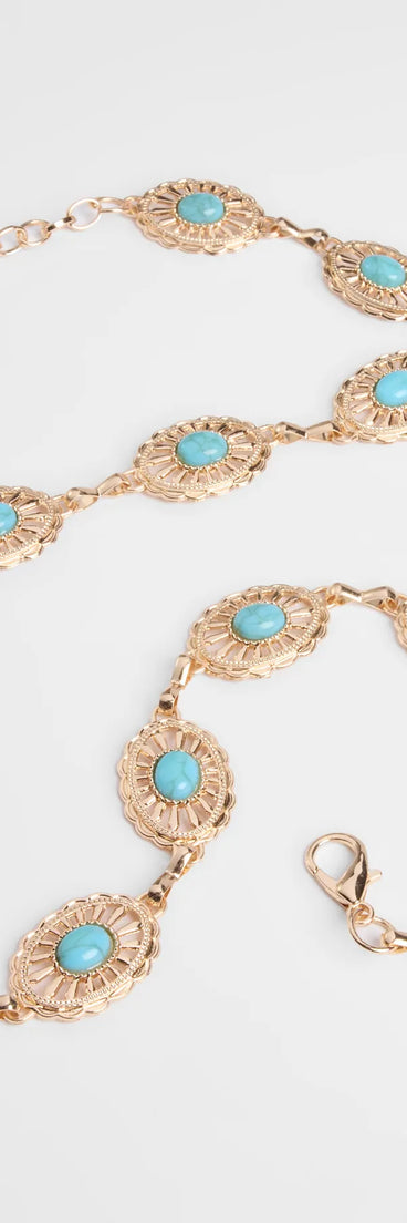 Free Riders Colored Stone Chain Belt