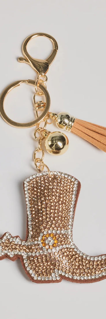 Glam Rhinestone Cowboy Boot Bag Charm