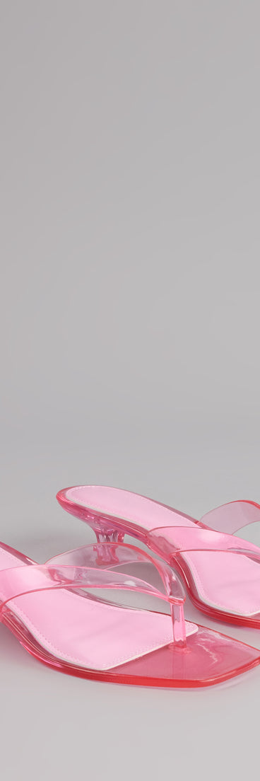 Style made simple with the Throwback Glow Jelly Kitten Heels, trendy women’s shoes that take your outfit from basic to bold in one step.