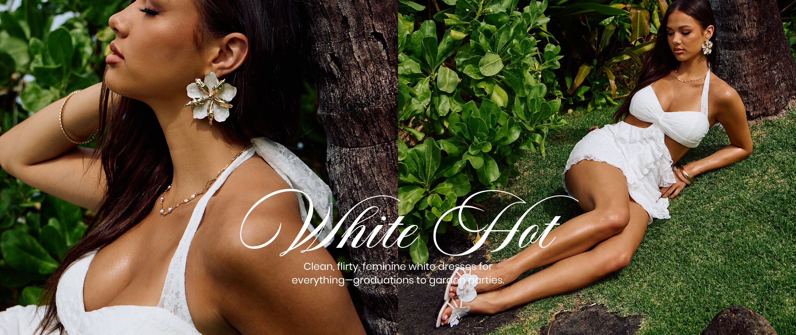 Clean, flirty, feminine—white dresses designed for every sunny celebration from graduation to garden parties.